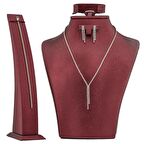 Tek Sıra Su Yolu Gümüş Kadın Set