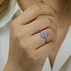 925 Ayar Gümüş Baget Zirkon Taşlı Kadın Yüzük