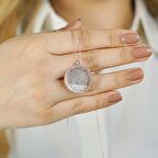 925 Ayar Gümüş Zirkon Taşlı Esma-ül Hüsna  Kadın  Kolye