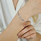 925 Ayar Gümüş Nazar Boncuklu  Ay Yıldız Kadın  Bileklik