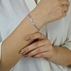 925 Ayar Gümüş Nazarlı Sonsuzluk Kar Tanesi Kadın  Bileklik