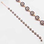 925 Ayar Gümüş Zirkon Taşlı Nazarlı Kadın  Bileklik