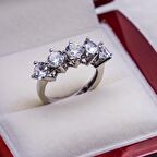 925 Ayar Gümüş Beştaş Kadın  Yüzük Model 21