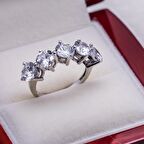 925 Ayar Gümüş Beştaş Kadın Yüzük Model 17