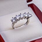 925 Ayar Gümüş Beştaş Kadın Yüzük Model 4