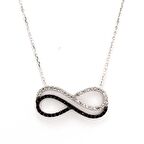 925 Ayar Gümüş Siyah Beyaz Taşlı Sonsuzluk Kolye