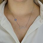 925 Ayar Gümüş Nazarlı Sonsuzluk Kolye