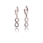 Zirkon Taşlı Sonsuzluk Gümüş Küpe