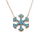 Turkuaz Nano Taşlı Kartanesi Model Kadın Gümüş Kolye