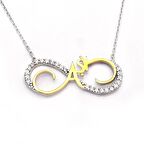 Sonsuzluk Aşk Model Zirkon Taşlı Kadın Gümüş Kolye