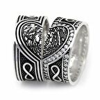 925 Ayar Gümüş Sonsuzlu Kalpli Çift Alyans