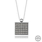 Swarovski Crystal Taşlı Kare Gümüş Kadın Kolye