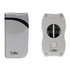 Colibri Gümüş Karbon Desenli Çakmak Kesici Set - CLBRSET1