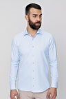 Gk 604 Slim Fit Pamuk Saten Klasik Açık Mavi Gömlek 