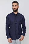G 1497 Slim Fit Lacivert Spor Gömlek
