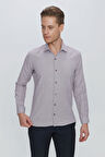 GK 672 Slim Fit Bordo Klasik Gömlek