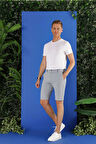 032 Slim Fit Gri Bermuda