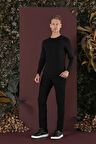 P 1130 Slim Fit Siyah Spor Pantolon