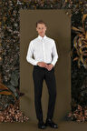 GK 703 Slim Fit Beyaz Klasik Gömlek