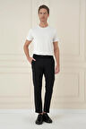 P 1150 Comfort Fit Beli Lastikli Yan Cep Siyah Jogger Pantolon