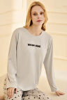 Kadın Milan Kumaş Pijama Takımı 50902-2383 Gri | L
