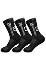 Ghassy Co. 3'lü Erkek Kaydırmaz Tabanlı Futbol Koşu Fitness Pamuklu Spor Çorabı