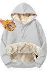 Ghassy Co. Erkek Ultra Termal Kapüşonlu Sherpa Astarlı Kanguru Cepli Sweatshirt