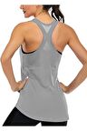 Ghassy Co. Kadın Racerback Sırt Açık Yarı Fileli Antrenman Yoga Koşu Spor Atlet Tank Tops 1780