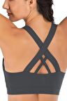 Ghassy Co. Kadın Çarpraz Sırt Detaylı Criss Cross Kaplı Yoga Egzersiz Fitness Spor Sütyeni