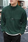 Ghassy Co. Erkek Oversize Regular Dik Yaka Yarım Fermuarlı Polar Sweatshirt