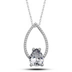 Gümüş Beyaz Taşlı Damla Kadın Kolye