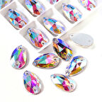 Gymo Premium Delikli Dikme Kristal Taş Teardrop 10*14mm Crystal AB (36 Ad)