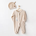 Erkek Bebek Tulum Takım Romper Hat Set Velvet Happy Everyday AC25064