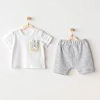 Erkek Bebek Takım 2 Parça Set Little King AC25812