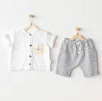 Erkek Bebek Takım 2 Parça Set Little King AC25814