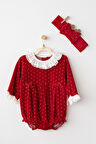 Kız Bebek Tulum Takım Romper Band Set Party AC26313