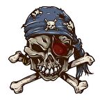 Komik korsan kafatası araba Sticker Etiket 18CM