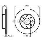 Bosch Fren Diski Ön 6D 236Mm Corsa B Vectra A B 95