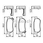 Bosch Fren Balatası Arka 89Mm Civic VI 1.4 I 95