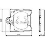 Bosch Fren Balatası Arka E.No0986Tb2334 Vwa 21919 Mercedes C180 C200 C220 0695 0302 Slk R1700996 0204