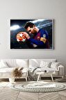60 x 70 cm Lionel Messi Cam Tablo 4mm Temperli Camdır