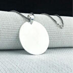 Daire Plaka 925 Ayar Gümüş Erkek Kolye