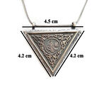 Osmanlı Tugra  Cevşeni Kebir Dualı Orta Boy 925 Ayar Gümüş Erkek Kolye