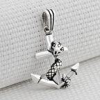 Yılanlı Çapa  925 Ayar Gümüş Erkek Kolye Ucu