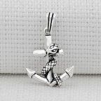 Yılanlı Çapa  925 Ayar Gümüş Erkek Kolye Ucu