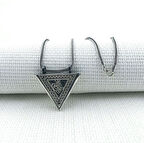 Osmanlı Tuğra Desenli Ortası Dönen 925 Ayar Gümüş Erkek Kolye