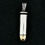 Özel Mermi Kurşun 925 Ayar Gümüş Erkek Kolye Ucu