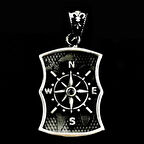 Özel Pusula Tasarımlı  925 Ayar Gümüş Erkek Kolye Ucu