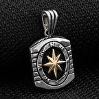 Özel Pusula Tasarımlı  925 Ayar Gümüş Erkek Kolye Ucu