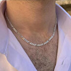 Figaro Zincir 4 Mm 925 Ayar Gümüş Erkek Kolye